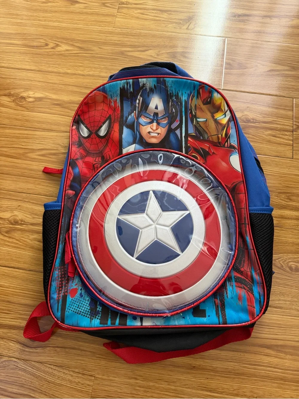 Preloved Marvel Superhero Boys Backpack with Captain America Shield Very Clean